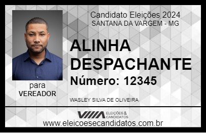 Candidato ALINHA DESPACHANTE 2024 - SANTANA DA VARGEM - Eleições