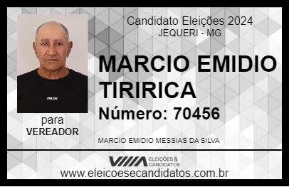 Candidato MARCIO EMIDIO TIRIRICA 2024 - JEQUERI - Eleições