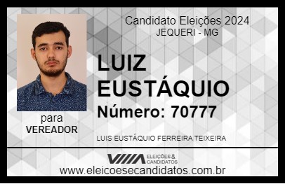 Candidato LUIZ EUSTÁQUIO 2024 - JEQUERI - Eleições