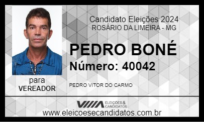 Candidato PEDRO BONÉ 2024 - ROSÁRIO DA LIMEIRA - Eleições