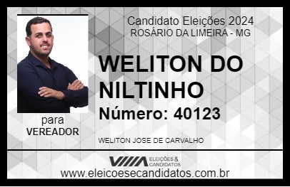 Candidato WELITON DO NILTINHO 2024 - ROSÁRIO DA LIMEIRA - Eleições