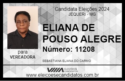 Candidato ELIANA DE POUSO ALEGRE 2024 - JEQUERI - Eleições