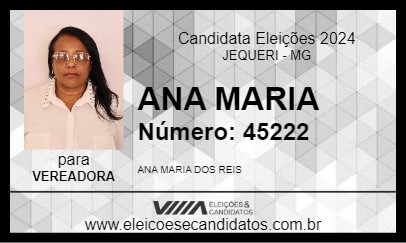 Candidato ANA MARIA 2024 - JEQUERI - Eleições