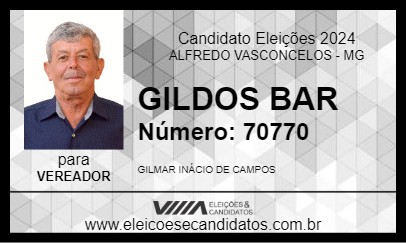 Candidato GILDOS BAR  2024 - ALFREDO VASCONCELOS - Eleições