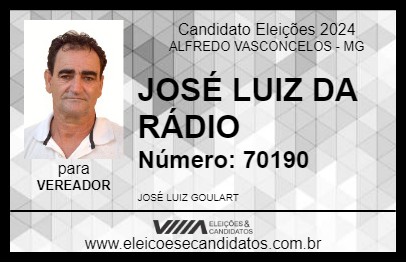 Candidato JOSÉ LUIZ DA RÁDIO 2024 - ALFREDO VASCONCELOS - Eleições