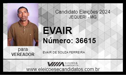 Candidato EVAIR 2024 - JEQUERI - Eleições