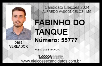 Candidato FABINHO DO TANQUE 2024 - ALFREDO VASCONCELOS - Eleições