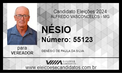 Candidato NÉSIO 2024 - ALFREDO VASCONCELOS - Eleições