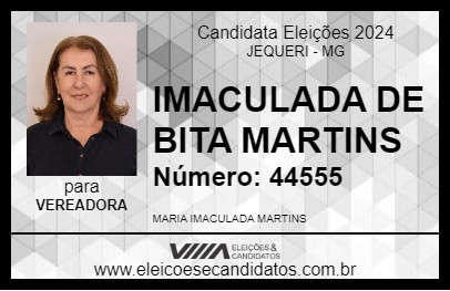 Candidato IMACULADA DE BITA MARTINS 2024 - JEQUERI - Eleições