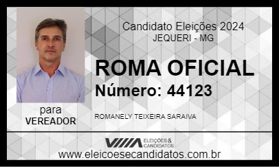 Candidato ROMA OFICIAL 2024 - JEQUERI - Eleições