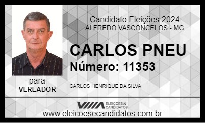 Candidato CARLOS PNEU  2024 - ALFREDO VASCONCELOS - Eleições