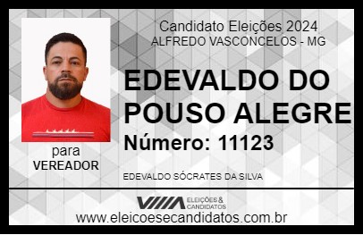 Candidato EDEVALDO DO POUSO ALEGRE  2024 - ALFREDO VASCONCELOS - Eleições