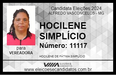 Candidato HOCILENE SIMPLÍCIO  2024 - ALFREDO VASCONCELOS - Eleições