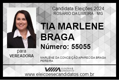 Candidato TIA MARLENE BRAGA 2024 - ROSÁRIO DA LIMEIRA - Eleições