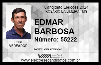 Candidato EDMAR BARBOSA 2024 - ROSÁRIO DA LIMEIRA - Eleições