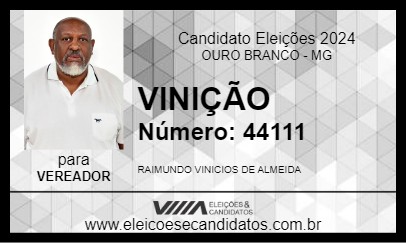 Candidato VINIÇÃO 2024 - OURO BRANCO - Eleições