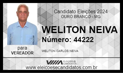 Candidato WELITON NEIVA 2024 - OURO BRANCO - Eleições