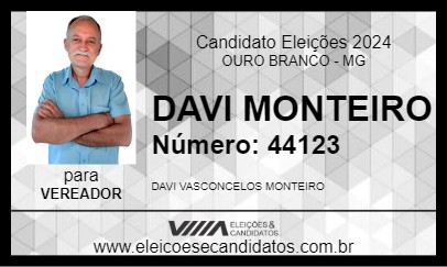 Candidato DAVI MONTEIRO 2024 - OURO BRANCO - Eleições