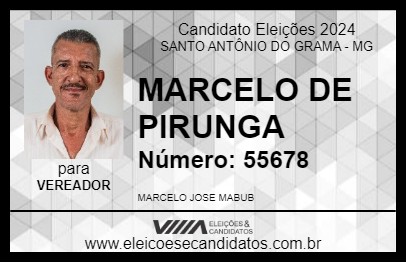 Candidato MARCELO DE PIRUNGA 2024 - SANTO ANTÔNIO DO GRAMA - Eleições