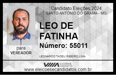 Candidato LEO DE FATINHA 2024 - SANTO ANTÔNIO DO GRAMA - Eleições