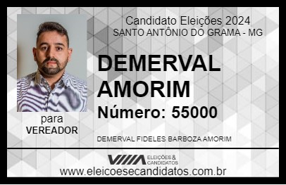 Candidato DEMERVAL AMORIM 2024 - SANTO ANTÔNIO DO GRAMA - Eleições