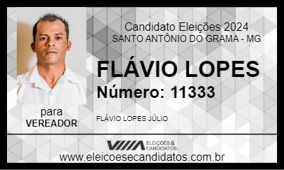 Candidato FLÁVIO LOPES 2024 - SANTO ANTÔNIO DO GRAMA - Eleições