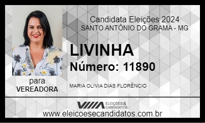 Candidato LIVINHA 2024 - SANTO ANTÔNIO DO GRAMA - Eleições