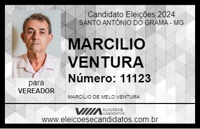 Candidato MARCILIO VENTURA 2024 - SANTO ANTÔNIO DO GRAMA - Eleições