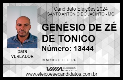 Candidato GENÉSIO DE ZÉ DE TONICO 2024 - SANTO ANTÔNIO DO JACINTO - Eleições