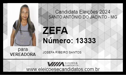 Candidato ZEFA 2024 - SANTO ANTÔNIO DO JACINTO - Eleições