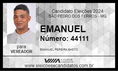 Candidato EMANUEL 2024 - SÃO PEDRO DOS FERROS - Eleições