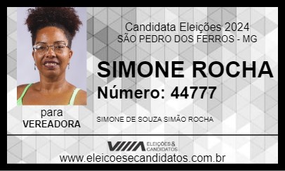 Candidato SIMONE ROCHA 2024 - SÃO PEDRO DOS FERROS - Eleições