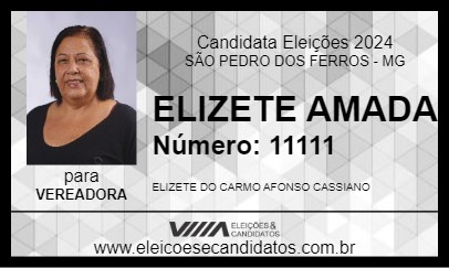 Candidato ELIZETE AMADA 2024 - SÃO PEDRO DOS FERROS - Eleições