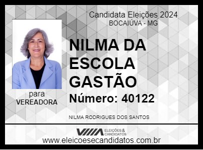 Candidato NILMA EX-DIRETORA 2024 - BOCAIÚVA - Eleições