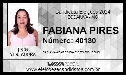 Candidato FABIANA PIRES 2024 - BOCAIÚVA - Eleições