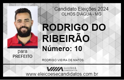 Candidato RODRIGO DO RIBEIRÃO 2024 - OLHOS D\ÁGUA - Eleições