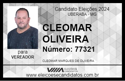 Candidato CLEOMAR OLIVEIRA 2024 - UBERABA - Eleições