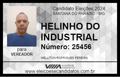 Candidato HELINHO DO INDUSTRIAL 2024 - SANTANA DO PARAÍSO - Eleições