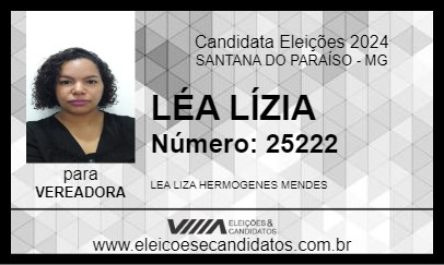 Candidato LÉA LÍZIA 2024 - SANTANA DO PARAÍSO - Eleições