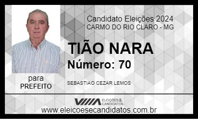 Candidato TIÃO NARA 2024 - CARMO DO RIO CLARO - Eleições