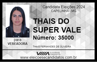 Candidato THAIS DO SUPER VALE 2024 - CAPELINHA - Eleições