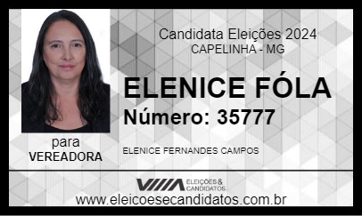 Candidato ELENICE FÓLA 2024 - CAPELINHA - Eleições