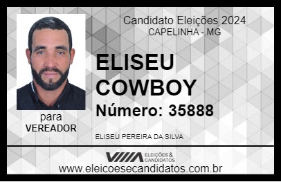 Candidato ELISEU COWBOY 2024 - CAPELINHA - Eleições