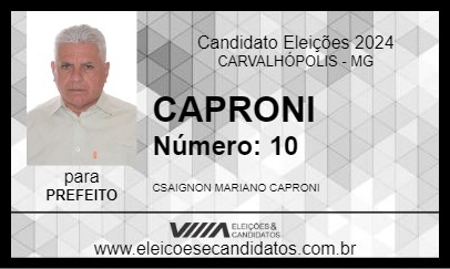 Candidato CAPRONI 2024 - CARVALHÓPOLIS - Eleições