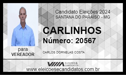 Candidato CARLINHOS  2024 - SANTANA DO PARAÍSO - Eleições