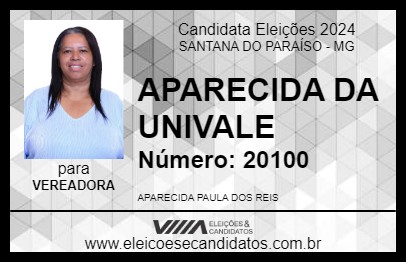 Candidato APARECIDA DA UNIVALE 2024 - SANTANA DO PARAÍSO - Eleições