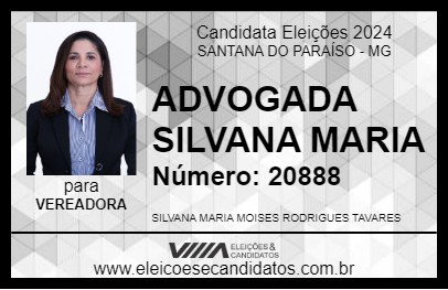 Candidato ADVOGADA SILVANA MARIA 2024 - SANTANA DO PARAÍSO - Eleições