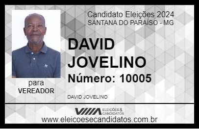 Candidato DAVID JOVELINO 2024 - SANTANA DO PARAÍSO - Eleições