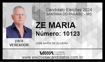 Candidato ZE MARIA 2024 - SANTANA DO PARAÍSO - Eleições