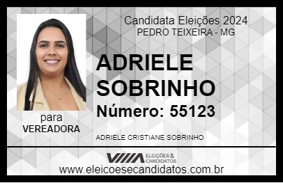 Candidato ADRIELE SOBRINHO 2024 - PEDRO TEIXEIRA - Eleições